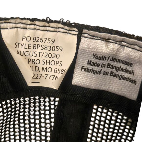 Bass Pro Shops Youth Black Mesh Trucker Hat Adjustable Snapback Fishing Logo - Picture 4 of 10